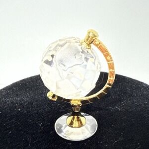 Swarovski Crystal Memories 1996 Gold Plated & Frosted Globe Figurine Box